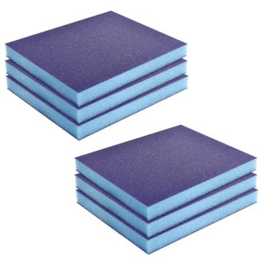 Imagem de FOCMKEAS 6 peças de esponja de lixa 180 grãos molhados e secos esponjas laváveis e reutilizáveis de lixa esponja abrasiva dupla face para madeira, metal, drywall e polimento de móveis azul