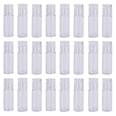 Imagem de Mini recipiente de pó solto de 3 ml com 24 peças – frasco vazio de plástico com peneira, frascos recarregáveis com tampas para sombra, amostra cosmética