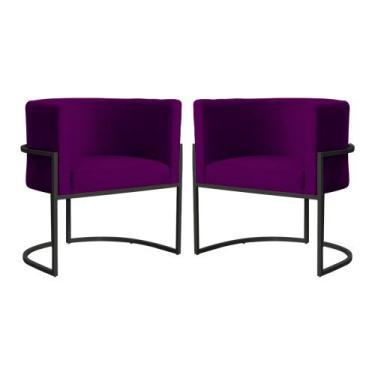 Imagem de Kit 2 Cadeiras Poltronas Luna Veludo Quarto, Recepção - Straso Móveis,