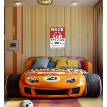 Imagem de Presentes masculinos vintage carro de corrida apenas estacionamento placa de lata para homens quarto homem caverna garagem quarto tema carro decoração de parede 8x12 polegadas (3149)
