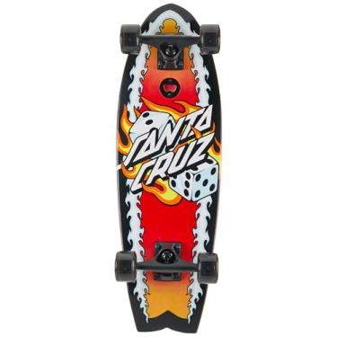 Imagem de Santa Cruz Cruzer de skate tubarão com pontos flamejantes 22,4 cm x 70,3 cm