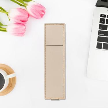 Imagem de Alça elástica para notebook, couro PU, ajustável, manga para caneta, clipe para duas canetas