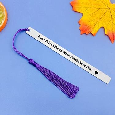 Imagem de Marcadores de livros de metal para novos motoristas presentes seguros engraçados para motorista novo presente de aniversário 16 sobrinha presentes de tia motoristas presente de formatura leitor de