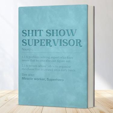 Imagem de Presentes engraçados de agradecimento para colegas de trabalho chefe, caderno de presentes de supervisor, presentes legais de agradecimento de funcionários definição supervisor diário de couro