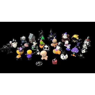 Imagem de Enfeites de resina de Halloween, conjunto de ornamentos de estatuetas em miniatura, pingentes fofos para fazer garrafas de aquário faça você mesmo, decoração de artesanato de paisagem, 30 peças