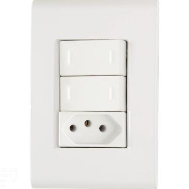 Imagem de Conjunto 4x2 Com 2 Interruptores Paralelos 10 A 250 V E 1 Tomada 2p+t 10 A 250 V Liz Bran