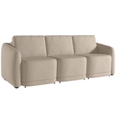 Imagem de Sofá Cama Para Sala De Estar 3 Lugares 276cm Montserrat K01 Linho Bege - Lyam Decor