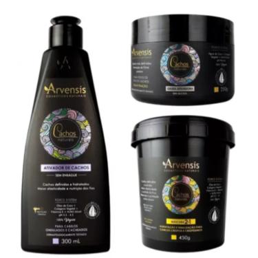 Imagem de Kit Arvensis Cachos Ativador Ondulado Mascara 2x1 Geleia Suave