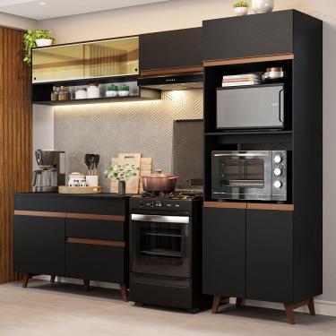 Imagem de Armário De Cozinha Completa 260cm Preto Reims 12 Preto
