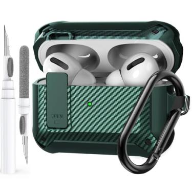 Imagem de Olytop Capa para Airpods Pro 3 com clipe de bloqueio, capa resistente para Apple Airpods Pro 3ª geração 2025 masculina e feminina, armadura à prova de choque para iPod Pro3 Gen com mosquetão e kit de