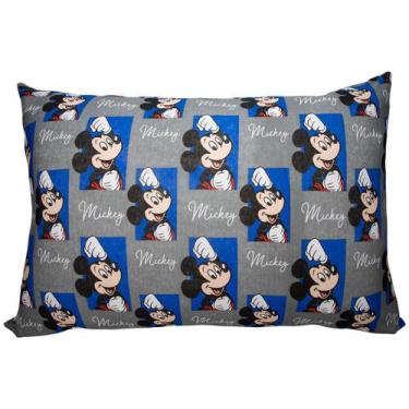 Imagem de Fronha Avulsa KazzaVip Malha 100% Algodão Disney Estampada Mickey Quad