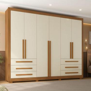 Imagem de Guarda Roupa Casal 6 Portas 6 Gavetas com Pés Veneto Maxel Móveis, Cin