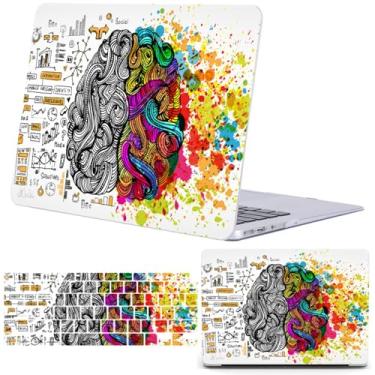 Imagem de FFBOFFC Capa para laptop compatível com MacBook Air 13,6 polegadas 2025-2022 modelo A2681 M2 A3113 M3 A3240 com tela de retina líquida e Touch ID, capa rígida de plástico gráfico e capa de teclado