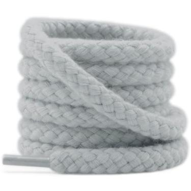 Imagem de YJRVFINE Cadarços grossos de corda redonda: cadarços grossos para tênis - 2 pares, Cinza claro 32, 55 inch (140CM)