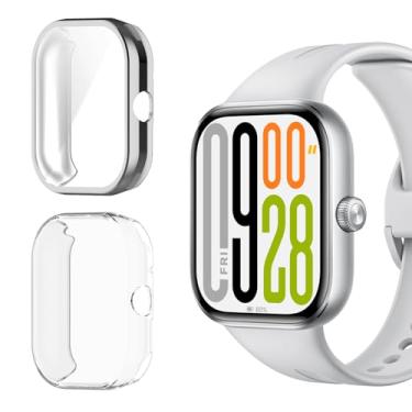 Imagem de HAOZHI 2Peças Película Protetora Compatível com Xiaomi Redmi Watch 5,Capa Bumper Case de TPU para Redmi Watch 5 Protetor de Tela (Prata+Transparente)