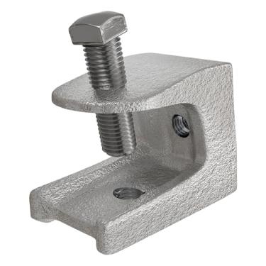 Imagem de OhLectric Braçadeira Beam C - Ferro maleável - Braçadeira de viga banhada a zinco - Possui abertura da mandíbula de 2,5 cm - 13 - tamanho do parafuso e carga máxima de 136 kg - Braçadeira de feixe de segurança - Suporta 3/8"-16 hastes - OL-47761