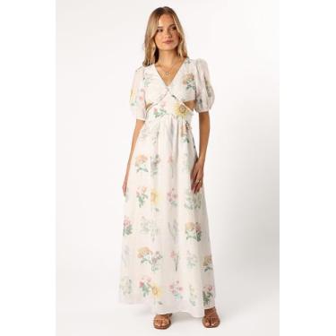 Imagem de Petal & Pup Vestido longo feminino Jemima com ombros bufantes, Floral, M