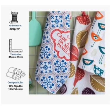 Imagem de Kit com 12 - Panos De Prato Copa Atoalhado - Cozinha - Felpudo - Cor S