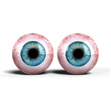 Imagem de Olhos de artesanato de vidro realistas de 2,5 cm, design de íris humana azul e cinza, conjunto de 2 peças, suprimentos para taxidermia e fabricação de bonecas - ONE POLEGADAS 25 mm (4-22-25)