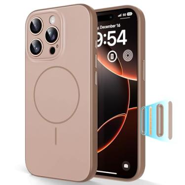 Imagem de TAURI Capa para iPhone 16 Pro Max, proteção completa da câmera, controle de câmera, compatível com Magsafe, capa magnética minimalista mais fina para iPhone 16 Pro Max, Desert