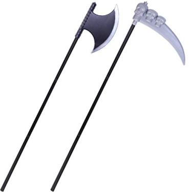 Imagem de 2 peças fantasia medieval machado falso batalha machado fantasia Morte Scythe fantasia acessórios Ciclo Reaper's Scythe