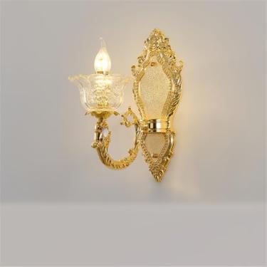 Imagem de Lustre de cristal de luxo europeu com LED, estilo americano, dourado, para sala de estar, restaurante, quarto, casa, hotel, duplex, luminária pendente (C 1 lâmpada)