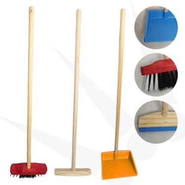 Imagem de Conjunto Infantil de Limpeza 3 Peças Rodo, Pá e Vassoura Brincadeira E