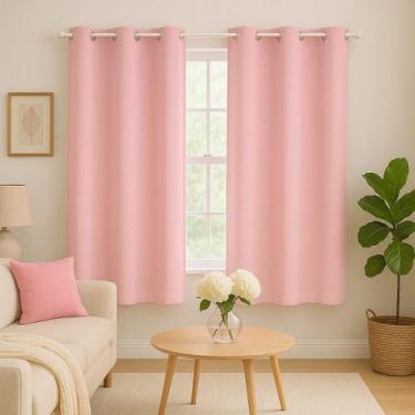 Imagem de Cortina 2,00x1,40 Oxford Quarto Sala Cozinha Rosa - Sofisticada Moda C
