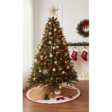 Imagem de Saia De Juta Tapete Para Árvore De Natal Papai Noel 60 Cm - Rio Master