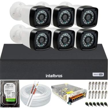 Imagem de Kit 6 Câmeras Segurança 1080p Dvr 8 Canais Intelbras Completo