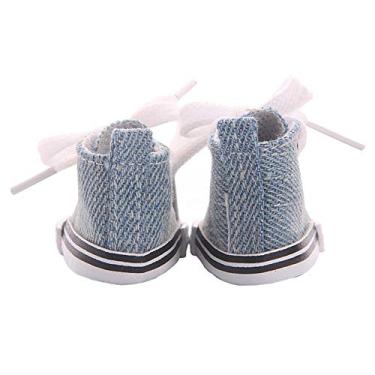 Imagem de Zhjvihx Tênis de Boneca, Sapatos de Boneca de Costura Fina Elegantes para Meninas para Brincadeiras Diárias (Marinha)