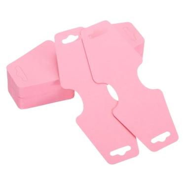 Imagem de PATIKIL Cartões de exibição de colar e pulseira, 100 peças, porta-cartões em branco, embalagem de joias para pendurar colares, gargantilhas, brincos, acessórios de faixa de cabelo (rosa claro, 12 x 5