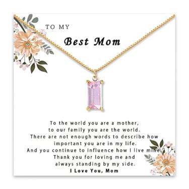 Imagem de Embtrem Colar de mãe e filha, pedra do mês de nascimento, colares de ouro para mulheres, presente para filha, mãe, irmã, presente de aniversário, Zinco, Sem Pedra Preciosa