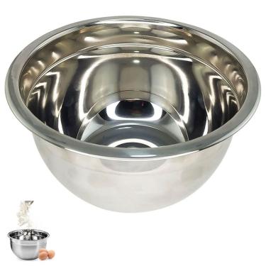 Imagem de Tigela Bowl Inox Bacia Cumbuca Preparo Receita Multiuso Casa Cozinha Restaurante Lanchonete Resistente Versatil