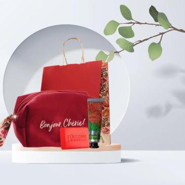 Imagem de Kit Bromélia Presente Natal + Nécessaire Vermelha + Brindes