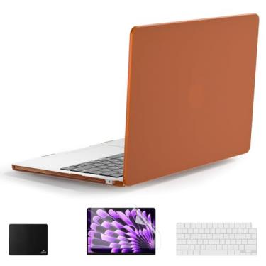 Imagem de Capa rígida premium para MacBook Air, capa protetora laranja com capa de teclado, mouse pad, protetor de tela