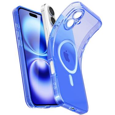 Imagem de Svanove Capa magnética transparente para iPhone 16, compatível com Magsafe Slim Thin Transparente Mag Safe Case para mulheres, meninas, fofa, brilhante, fluorescente, macio, silicone com capa para