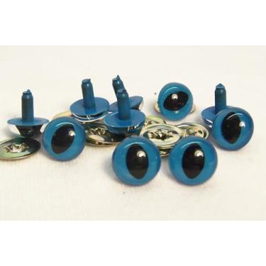 Imagem de Sassy Bears 15 mm olhos de segurança de gato azul (10 pares) para ursos, bonecas, fantoches, artesanato