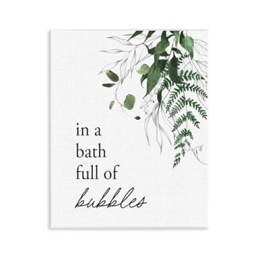 Imagem de Stupell Industries Arte de placa de parede de banho de espuma com folhagem florestal, design por letras e forradas, 35,5 x 28,5 cm