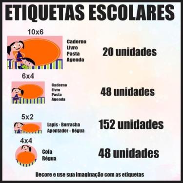 Imagem de Etiqueta Adesiva Escolar em Vinil Tema Personagem Diversos - Dekal Dec