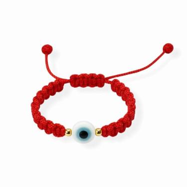 Imagem de Liamlove Pulseira vermelha para proteção de bebês amuleto para bebê amuleto para bebê. Cordão para boa sorte e olho turco olho azul branco