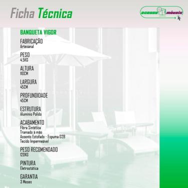 Imagem de Banqueta Vigor Alta Em Alumínio E Fibra Sintética Tabaco/cinza