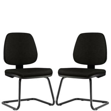 Imagem de Kit 02 Cadeiras Escritório Job L02 Couro Sintético Preto