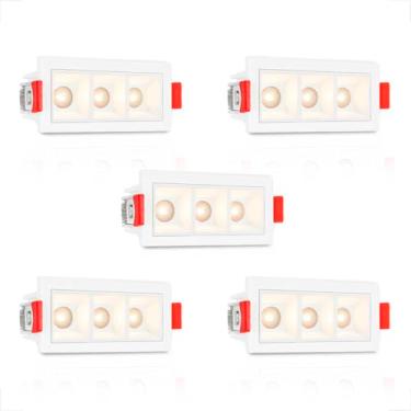 Imagem de 5 Mini Spot Downlight Triplo Embutir 4000k Sala Jantar Bet91