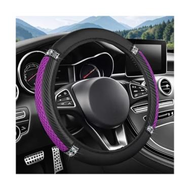 Imagem de FALVFUN Capa de volante de carro brilhante, protetor de volante de veículo com strass elástico elástico de 38 cm, capa protetora interior automotiva antiderrapante, universal para caminhões SUV RV