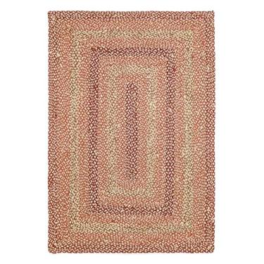 Imagem de Tapete tradicional de juta trançado, decoração rústica primitiva country para cozinha, entrada, corredor, flor, 60 cm x 45 cm