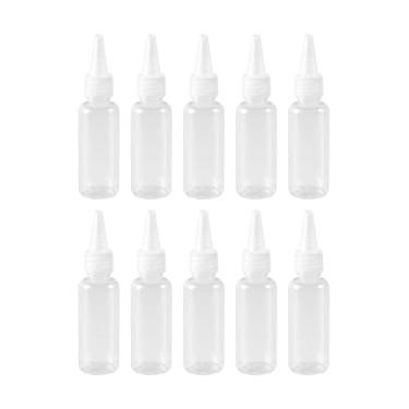 Imagem de MotiveTech Conjunto de 10 Frascos de Tinta PET com Tampa de Rosca para Dosagem de Líquidos, Ideais para Aquarelas e Tintas Acrílicas, 100ml