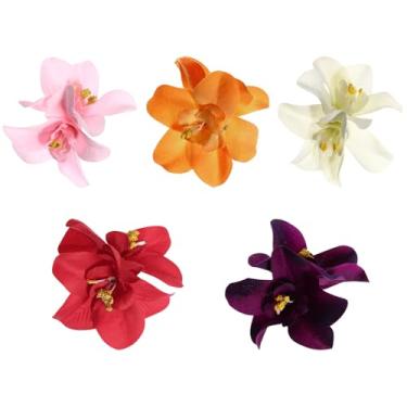 Imagem de TOYANDONA Conjunto de 5 Presilhas de Cabelo Com Flores Artificiais – Hibisco Havaiano E Plumeria – Presilhas de Cabelo Artificiais para Mulheres, E Senhoras, Perfeitas para Festas, Praia E Festivais