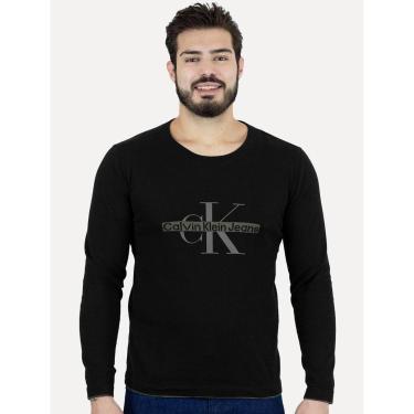 Imagem de Suéter Calvin Klein Jeans Masculino Tricot Logo Reissue Preto-Masculino