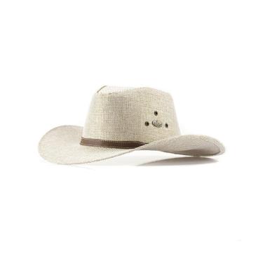 Imagem de 1650KP-Chapéu Unissex Estilo Americano em Juta e Detalhes Cor:;Tamanho:M-Unissex